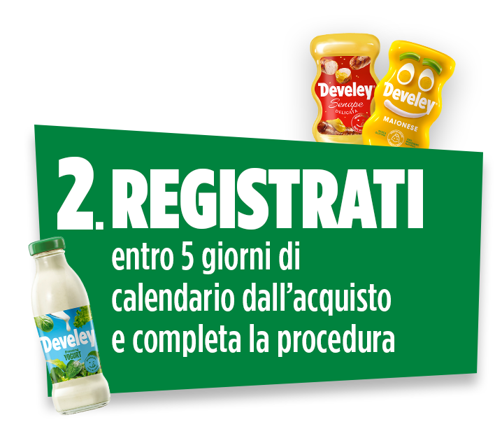 immagine del secondo step di partecipazione: Registrati e carica i dati del documento d'acquisto entro 5 giorni di calendario